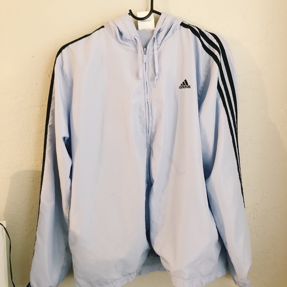 Adidas blue and black windbreaker